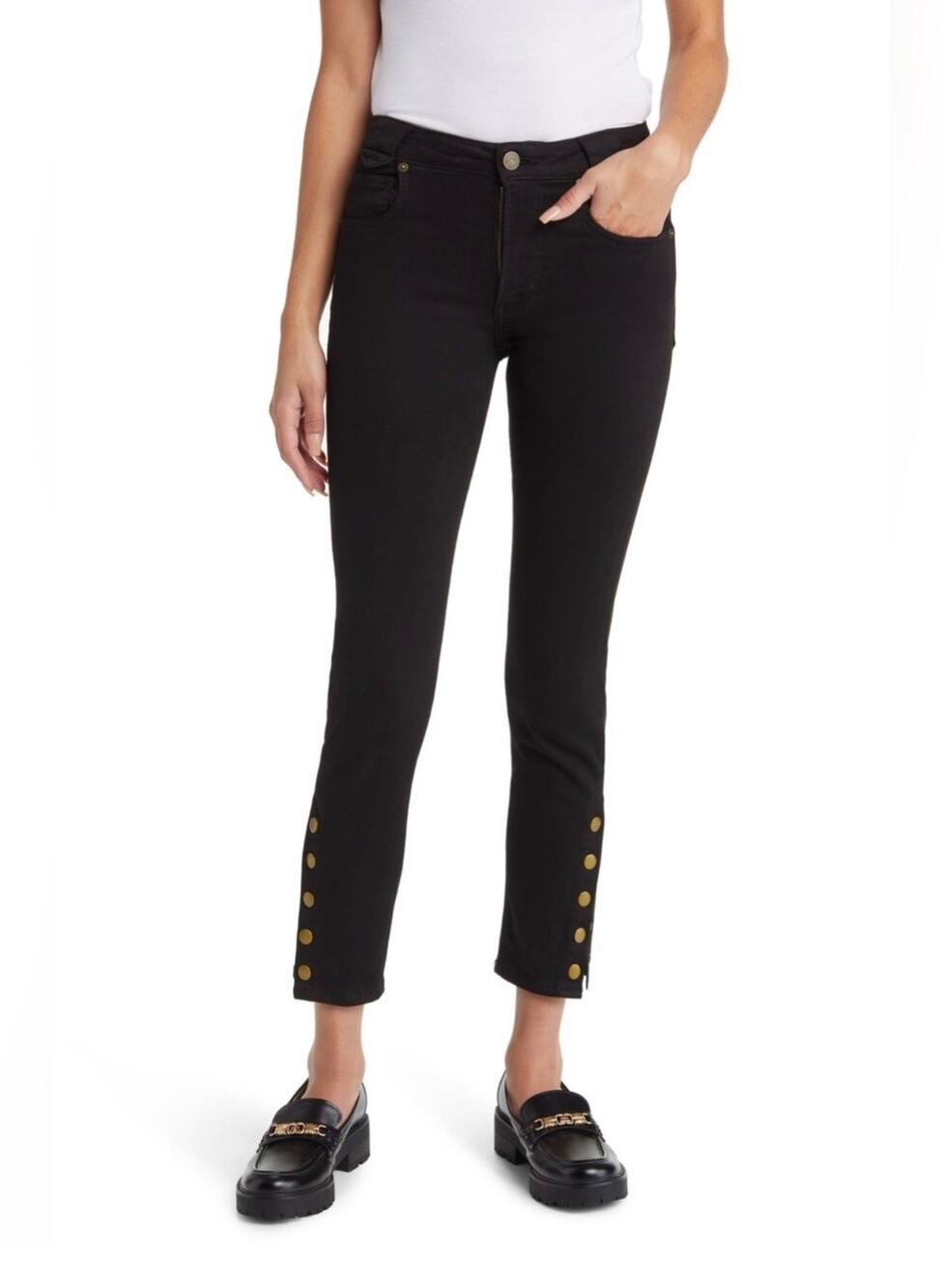 New Frame the snapped denim legging black sz 25